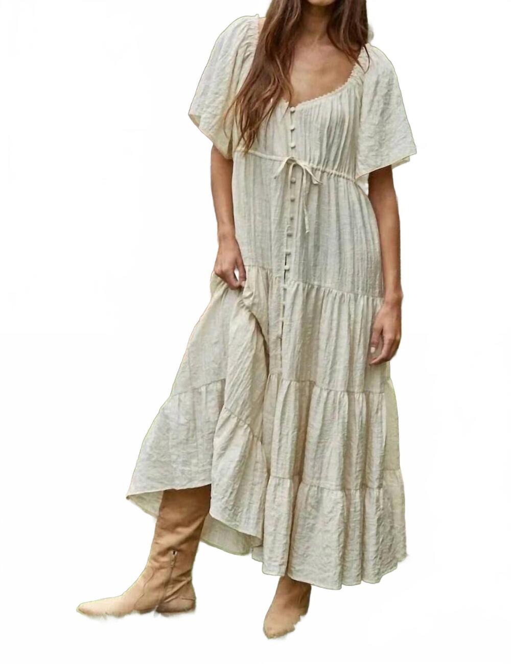 NEW BY TOGETHER sweetheart tiered flare maxi dress in cream
